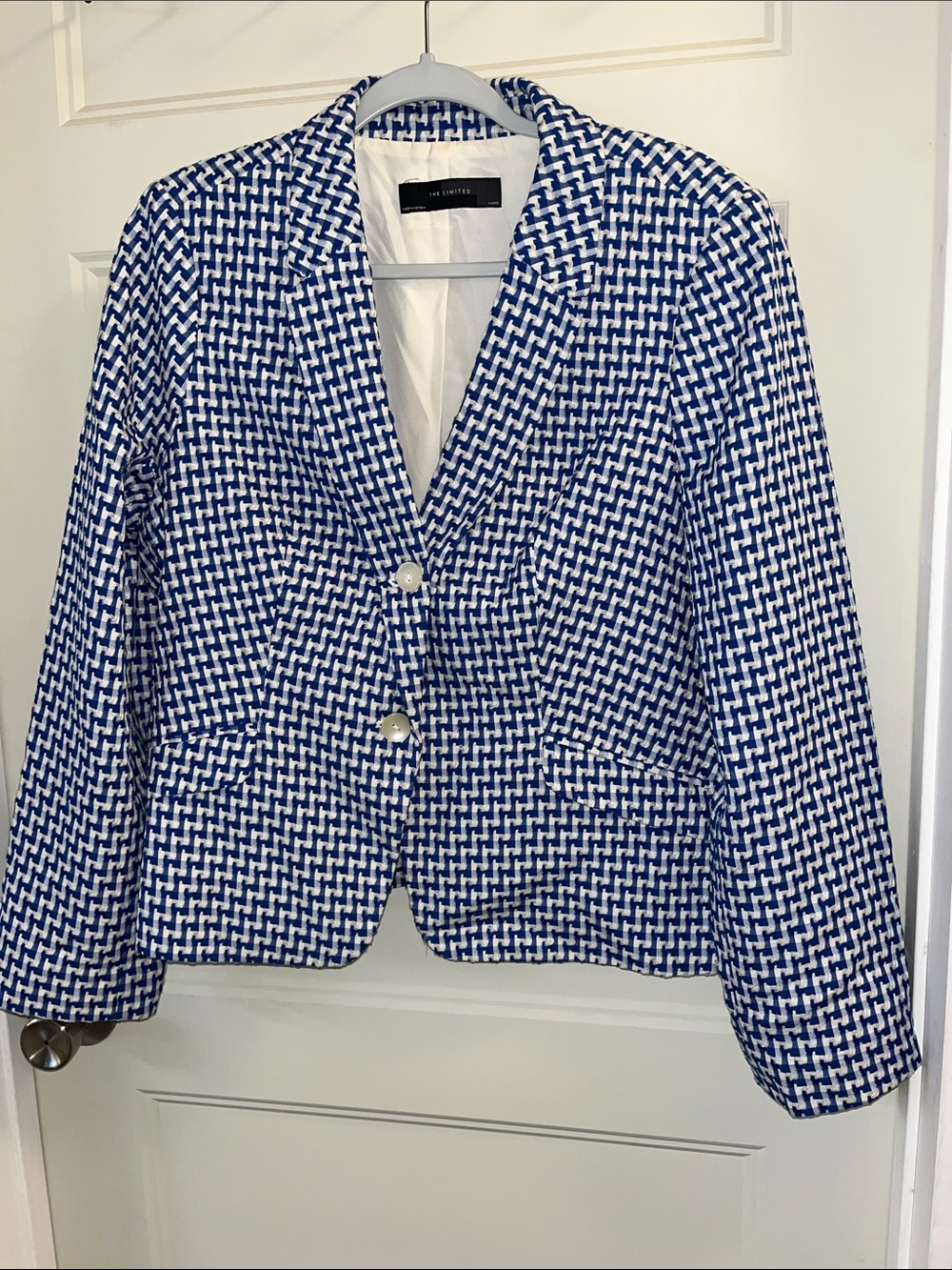 The Limited Blue & White Patterned Women's Blazer